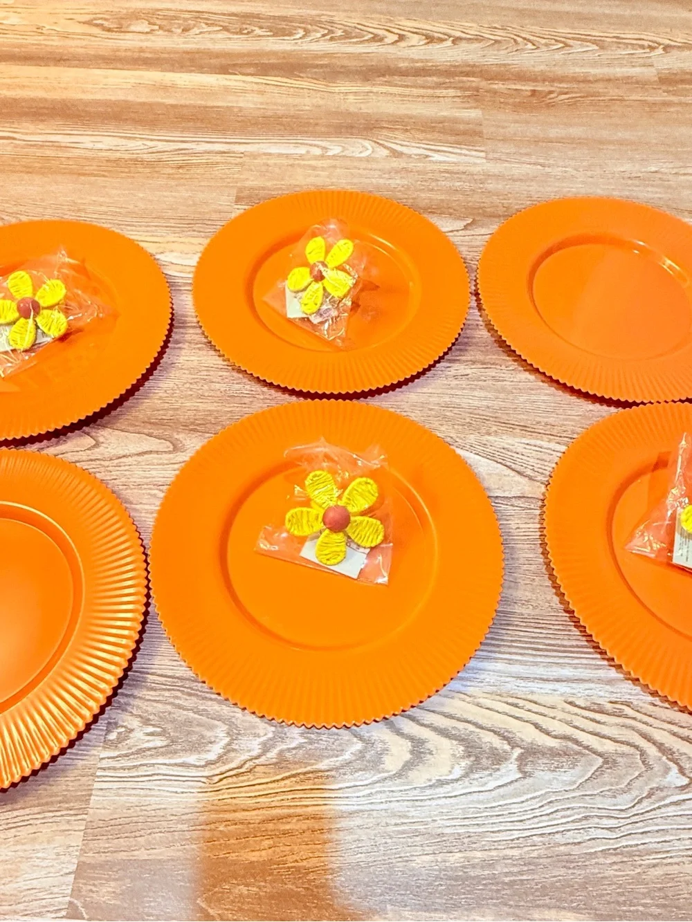 Spring Shop Orange Fall Table Setting Set 6 Plate Chargers 4 Floral Napkin Rings